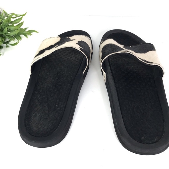 APL Iconic Calf Hair Cow Print Slides 9 - Picture 3 of 7